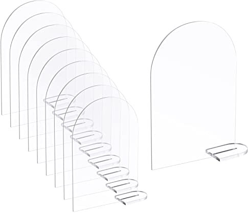 sourcing map 25Stk Bogen Acryl Schild Acryl Hochzeit Tisch Nummers mit Stands Acryl Tischschildermit Basis Geeignet für Hochzeit Rezeption oder Gaststätte
