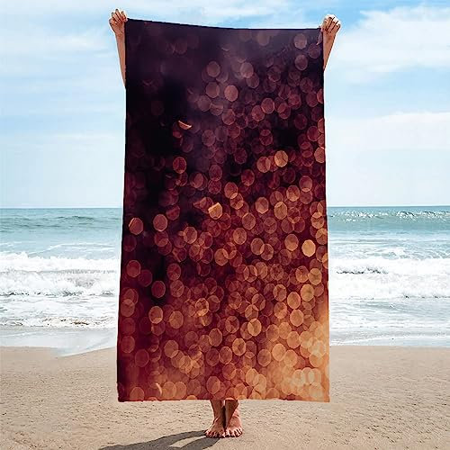 Mikrofaser Strandtuch XXL Braun Rund Strandtuch Groß 90x180cm Mikrofaser Strandtuch HandtüCher Schnelltrocknend-Ultra Leicht Sandfreies Strandhandtuch StrandtüCher