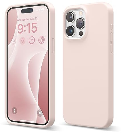 elago Flüssig Silikon Case Kompatibel mit iPhone 15 Pro Max Hülle, Premium Silikon Handyhülle, Ganzkörper Schutzhülle [4 Lagige Stoßfeste Struktur], Kratzfestes Weiches Mikrofaserfutter (Lovely Rosa)
