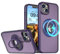 ZCDAYE for iPhone Case with Rotating Kickstand, Compatible with Wireless Charging, Translucent Phone Cover for iPhone 13/14, Purple