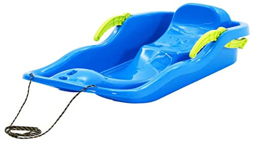 Schlitten mit Bremsen Blau 87x40x18 cm Polypropylen, CIADAZ Schlitten Kinder, Rodel, Schneeschlitten Für Camping, Jagdschlitten