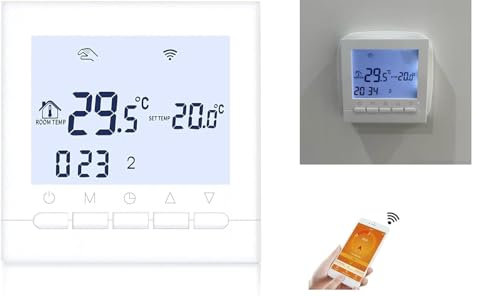 Crono Termostato Wi-Fi Per caldaia a gas, scatola 503 da incasso con cornice a 3 Posti Cronotermostato programmazione intelligente con Assistente vocale Alexa/Google Home Bianco