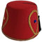 Myazs Fez Hut Klassischer türkischer und marokkanischer Karneval Kopfbedeckung Halloween Cosplay Exquisite türkische Hut komplizierte schwarze Quasten marokkanischer Hut