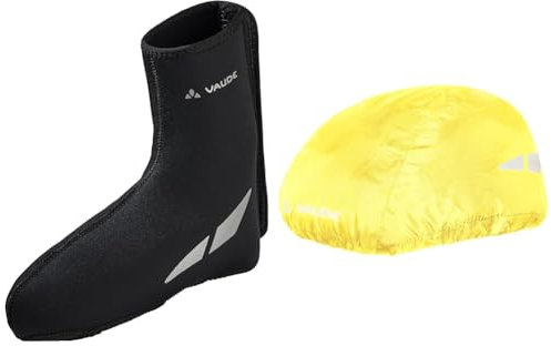 VAUDE Überschuhe Schwarz 40/43 EU, Helmüberzug neon Yellow Einheitsgröße
