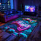SSWH Gaming Teppich Für Jungenschlafzimmer Controller Muster Spielteppiche Wohnzimmerteppiche Flurteppich Waschbar rutschfeste Bodenmatte Fußmatte Kinderzimmerdekoration(Size:160x230cm,Color:F)