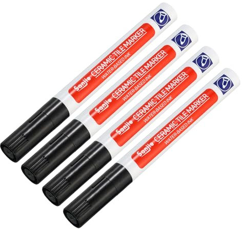 YOKIVE 4 Pcs Grout Paint Pen, Waterproof Black Paint Tile Marker, Restoring Grout Lines, Great for Balcony, Kitchen, Bathroom