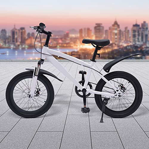 Shiyinge Kinder Jungen Kinderfahrrad Jungenfahrrad Kinderrad Rad Mountainbike MäDchen Fahrrad MTB Bike Unisex Jungen/MäDchen Jugendfahrrad Bergrad FahrräDer 18 Zoll Diverse Farben verfügbar (Weiß)