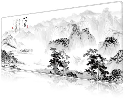 LL-COEUR Tapis de Souris Surdimensionné à Motif 140x60x0,3cm, Grand Tapis de Bureau d'ordinateur Imperméable et Antidérapant (1400x600x3mm, Paysage 2)