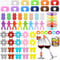 HavaCue 60 PCS Reusable Wine Glass Markers - Silicone Charms, Color Identifiers, Drink Markers - Accessories for Wine, Champagne, Beverage, Martini Glasses