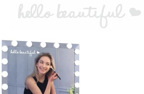 „Hello Beautiful“-Aufkleber – 2 Stück Autoaufkleber, „Hello Beautiful“-Schild | Hallo schöne Autoaufkleber, wasserdichte PVC-Rückspiegelaufkleber, inspirierende Erinnerung, schicke Autoaufkleber für F