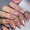 Nude Pink Press on Nails, Cat Eye Short Almond Fake Nails Acrylic Nail Glitter Glue on Nail Full Cover Stick on Nailss Shiny Artificial Nailss for Women 24Pcs