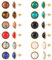 JMFENFA 12 Paar Multi Edelstein Ohrstecker Gold plattiert Edelstahl Türkis Tigerauge Onyx Lapislazuli Malachit Stein Ohrstecker Set für Frauen (Gold 8mm)