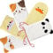 PHOGARY 5er Mikrofaser-Waschhandschuhe, 11,4 x 22,9 cm, super saugfähige und weiche Gesichts-Waschlappen, Handschuhe im niedlichen Tier-Stil, sanftes Peeling für Babys, Kleinkinder und Kinder, Bad und