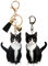 GlamRays Cute Tuxedo-Katze Schlüsselanhänger, Kawaii Taschenanhänger Auto-Schlüsselanhänger Zubehör für Rucksäcke, Tier Kätzchen Schlüsselanhänger Geldbörsenanhänger