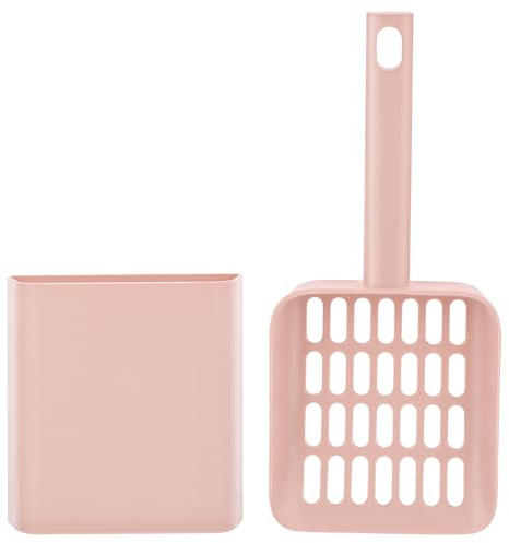 YARNOW 1 Satz Schaufel für Katzenstreu Streuschaufel Streuhalter mit Kapuze Futterspender bedeckt katzenklo zubehör cat Litter Shovel Katzensieb Schaufel Halter für Haustierstreu Abs Rosa