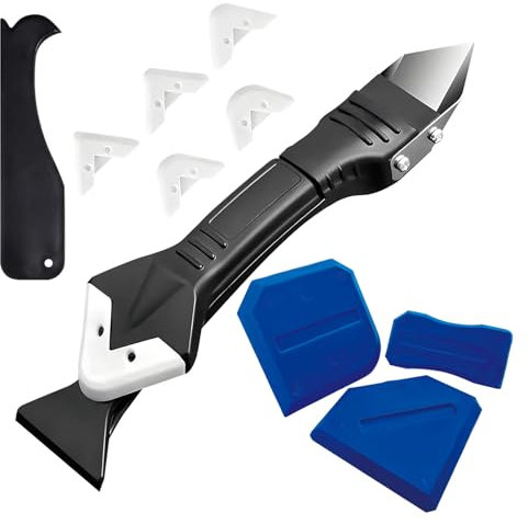 Silicone Caulking Kit – Multi-Edge Sealant Finishing Tool with Stainless Head, Remover & Smoother for Bathroom, Kitchen, Floor, Window, Sink, Corner & Joint Caulk Application