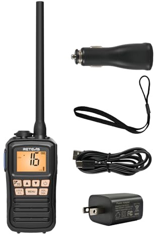 Retevis RM01P Marine Radio-RM01 Upgraded Version, IP67 Floating VHF Radio Handheld, 1750mAh, Type-C, NOAA, 88 Global Channels, Lightweight & Portable Maritime Radio,for Coastal Fishing Kayaking(1Pack)