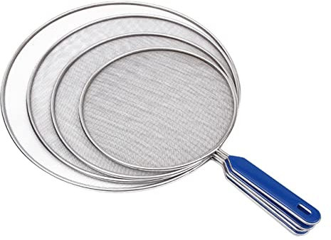 SOIMISS Anti-Schizzi d'Olio in Metallo Set 4 Protezione Anti-Fuoriuscita per Padella Accessori Rete Anti-Spruzzi per Frittura
