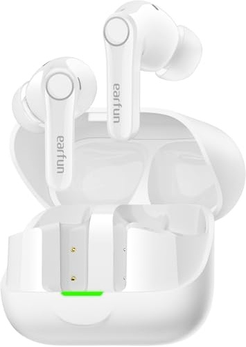 EarFun Air Pro 4+ Kabellose Bluetooth In Ear Kopfhörer mit Noise Cancelling | Innovative Dual-Treiber, Hi-Res Audio, ANC beim Pendeln, aptX Lossless, LDAC, 54 Std. Akku, IP55, 6 Mikros, EQ, Bluetooth 6.0