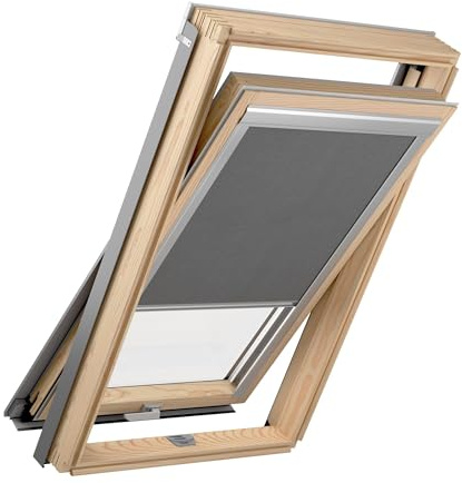 DECOLITE - Dachfenster Verdunkelung - Dachfenster Rollo - Verdunkelungsrollo Kompatibel mit GGL M06, GGL 306, GGU M06, GGU 306, GHL M06, GHL 306, GHU M06, GHU 306 - DHR 78x118 cm – Grau