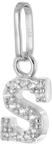 trendor Buchstaben-Anhänger S 925 Silber Rhodiniert 21270-S | zauberhaftes Schmuckstück für Damen, persönliches Accessoire,