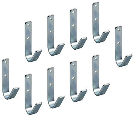 Gedotec Metall-Haken gebogen | 20 Stück Wandhaken zum Schrauben 35 x 82 mm | Universal-Haken Stahl verzinkt | Allzweckhaken zum Ordnen & Sortieren | Haken für Garage - Keller - Werkstatt | Gerätehaken