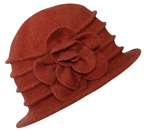 Urban GoCo Damen Vintage Bucket Hut Wintermütze Beret (#2 Orange)