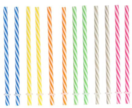 COOK CONCEPT Totally Addict KA1917 Lot de 12 Paille Mason Jars PP Multicolore 1,30 x 1,30 x 17,20 cm