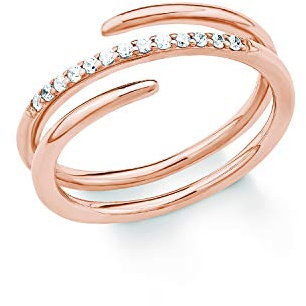 s.Oliver Damen-Ring 925 Silber teilvergoldet Zirkonia weiß Gr. 56 (17.8) - 2018620
