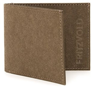 FRITZVOLD MINIMAL Wallet, kleines, dünnes Portemonnaie für Damen & Herren, extrem Flacher Geldbeutel, bis zu 10 Karten, Slim Portmonee, Geldbörse aus waschbarem Papier-Kunstleder, braun