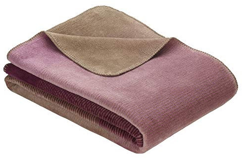 Ibena Toronto Wolldecke 150x200 cm - Kuscheldecke Altrosa braun Gemustert, kuschelig weich und angenehm warm, hochwertige Pflegeleichte Baumwollmischung