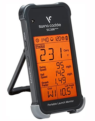 Voice Caddie SC200 Plus Portable Golf Launch Monitor and Swing Analyzer with Real-Time Shot Data Tracking | 12-Hour Battery Life | Indoor or Outdoor Use | 30-320 Yards