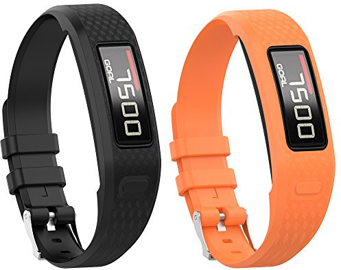 Yikamosi Kompatibel mit Garmin vivofit 1/vivofit 2 Armband,Soft-Silikon Watch Armband Atmungsaktiv Ersatz Strap für Garmin vivofit 1/vivofit 2(Small,Black+Orange)