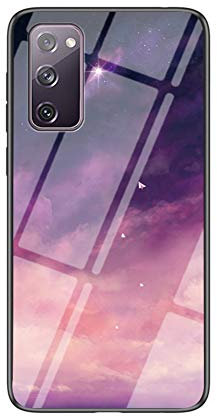 MingMing Coque pour Samsung Galaxy S20 FE 5G Étui de téléphone en Verre trempé dégradé de Couleur Housse pour Samsung Galaxy S20 FE 5G (Fantaisie Étoilé)