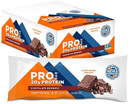 PROBAR - Schokoladen Brownie protein riegel (12 x 70g) - Fitness High Protein Bar mit 20 Gr Eiweiß - Perfekt für Crossfit workout, Marathon, triathlon, Krafttraining.