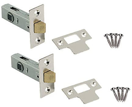 Haven Heritage Tubular Latch, Mortice Latch, Door Latches for Internal Door Designed to be Used with Sprung Lever Door Handle, Mortice Lock, Door Lock Latch Nickel Plated 65mm (x 2Sets)