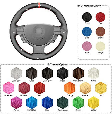 MEWANT Lenkradbezug für Opel Corsa C / Combo C Lenkradhülle Custom Version aus Kunstleder Mikrofaser Leder per Hand Nähen