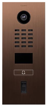 DoorBird D2101FV Fingerprint 50 IP Video Türstation | Video-Türsprechanlage mit 1 Ruftaste, Fingerabdruckleser, RFID, HD-Video, Bewegungssensor, in Bronze-Optik gebürstet