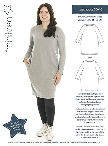 MAGAM-Stoffe Sweatkleid Schnittmuster Frauen inkl. Aufnäher Enno