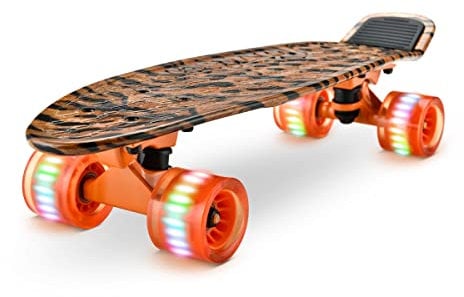 Hurtle Skateboard, Monopatin, Mini Crucero, Tabla, Plataforma de 15cms, Ruedas PU con luz LED, Niños, Niñas, Adolescentes