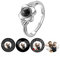 Certykllp Kundenspezifischer Fotoprojektionsring, Sterlingsilber-Projektionsring, 100 Sprachen, ich liebe dich, Ring mit Projektionsfoto, personalisierter Fotoschmuck für Frauen