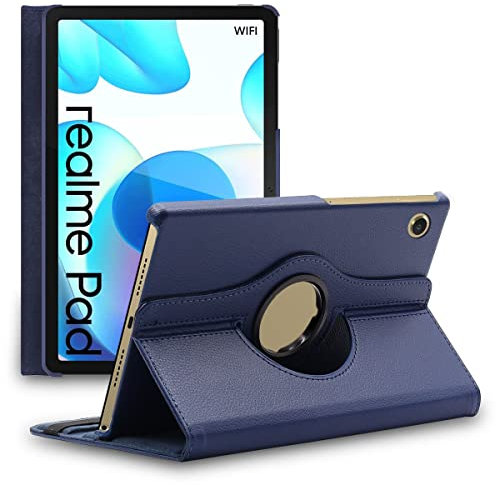 ebestStar - Funda para Realme Pad 10.4 (2021), Carcasa Capa Giratoria, 360 Protectora, Cuero PU Soporte, Azul Oscuro