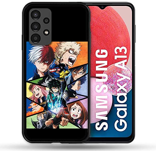 Cokitec Schutzhülle für Samsung Galaxy A13 / A04S, Motiv: Manga My Hero Academia, Schwarz/Mehrfarbig