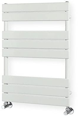 Milano Lustro White Flat Panel Heated Towel Rail - 825mm x 600mm