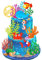 15 PCS Sea Ocean Theme Birthday Cake Decoration Toppers Fishing Cake Ocean Animals Sea Cake Decorations for Under the Sea Theme Baby Shower Birthday Party Supplies