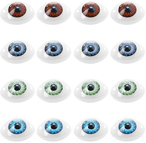 The Lord of the Tools 16Pcs Oval Flat Hollow Plastic Eyes Colourful Toy Eyes Puppet Doll Bear Craft Eyes Toys Decorative Accessories for DIY Making Big Size
