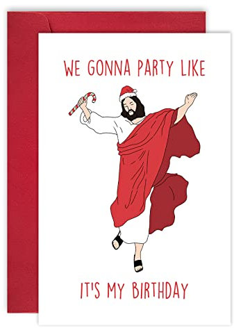 Lustige Jesus-Weihnachtskarte für Freunde, Familie, humorvolle Urlaubskarte, lustige Jesustanzende Weihnachtskarte