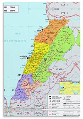 Liban-Poster, dekoratives Gemälde, Leinwand, Wandposter und Kunstbild, modernes Familien-Schlafzimmer, Deko-Poster, 30 x 45 cm, Liban-Poster, Leinwand, Kunst, Poster, modernes Büro, Familienbett