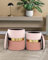 Qiyano Evelyn 2er Set Hocker mit Stauraum Rosa, Sitzhocker mit Integrierten Aufbewahrungsboxen, Vielseitig für Wohnzimmer, Schlafzimmer, Garderobe
