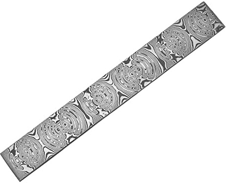 Aibote 60HRC Full Hard Damascus Steel (10Cr15CoMov+9Cr18MoV), Handmade Stainless Steel Damascus Billet Blade Blank DIY Knife for Making Scissors and Knives (250 x 35 x 4 mm, D)